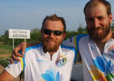 Happy team - Honza Galla and Karel Šebela just reached Astana